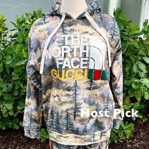 GUCCI x The North Face Camo Sweatshirt Size XS 2 Forest 672474 Hoodie Logo Rare